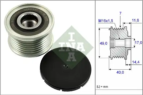 механизъм за свободен ход на генератор INA 535 0254 10