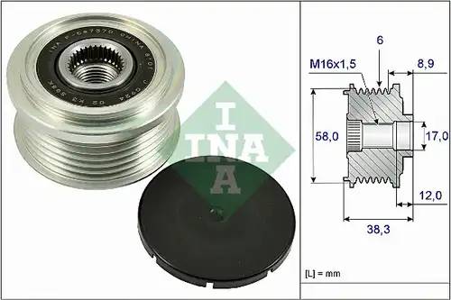 механизъм за свободен ход на генератор INA 535 0266 10