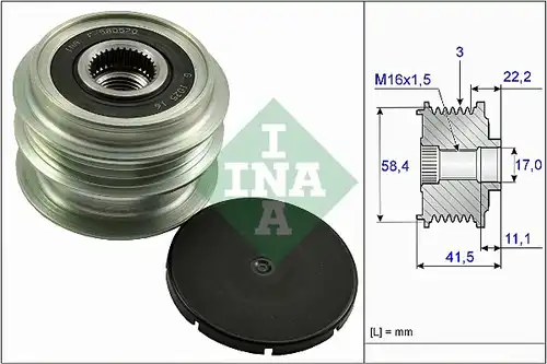 механизъм за свободен ход на генератор INA 535 0269 10