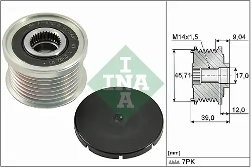 механизъм за свободен ход на генератор INA 535 0275 10