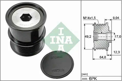 механизъм за свободен ход на генератор INA 535 0284 10