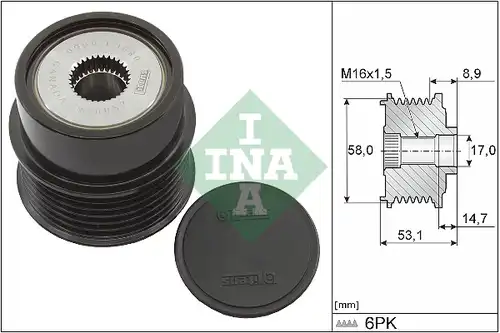 механизъм за свободен ход на генератор INA 535 0326 10