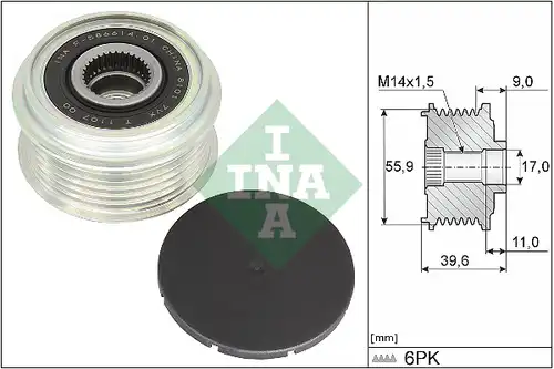 механизъм за свободен ход на генератор INA 535 0340 10