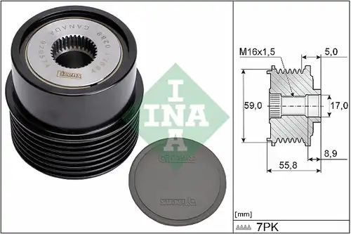 механизъм за свободен ход на генератор INA 535 0354 10