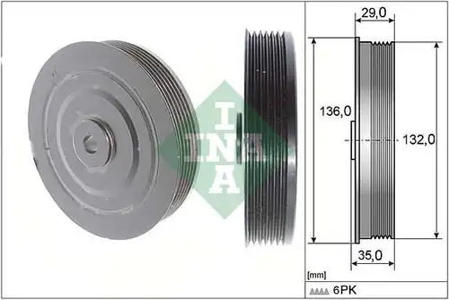 ремъчна шайба, колянов вал INA 544 0009 10