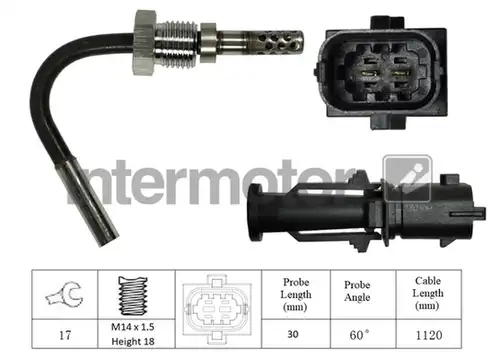 датчик, температура на изгорелите газове INTERMOTOR 27162