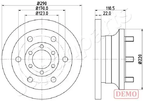 спирачен диск JAPANPARTS DI-0256C