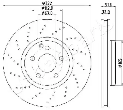 спирачен диск JAPANPARTS DI-0528