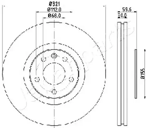 спирачен диск JAPANPARTS DI-0926