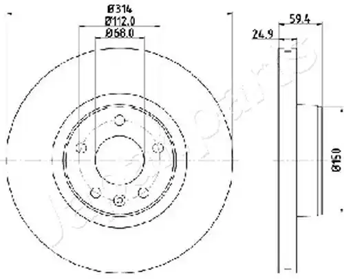 спирачен диск JAPANPARTS DI-0927