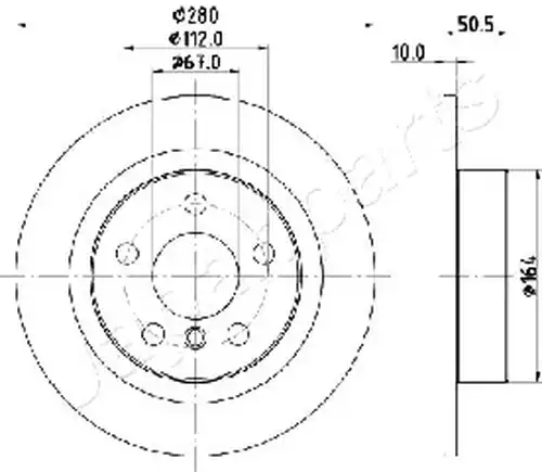 спирачен диск JAPANPARTS DP-0105