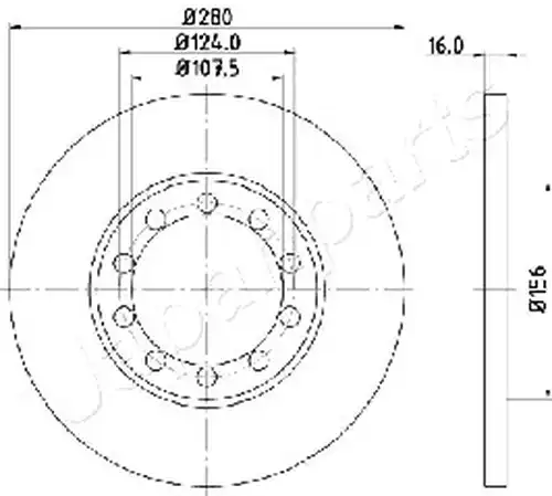 спирачен диск JAPANPARTS DP-0314