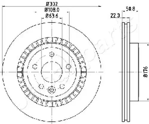 спирачен диск JAPANPARTS DP-0325