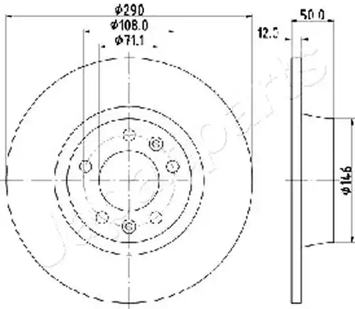 спирачен диск JAPANPARTS DP-0617