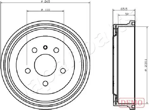 спирачен барабан JAPANPARTS TA-0413C