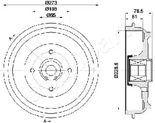 спирачен барабан JAPANPARTS TA-0602