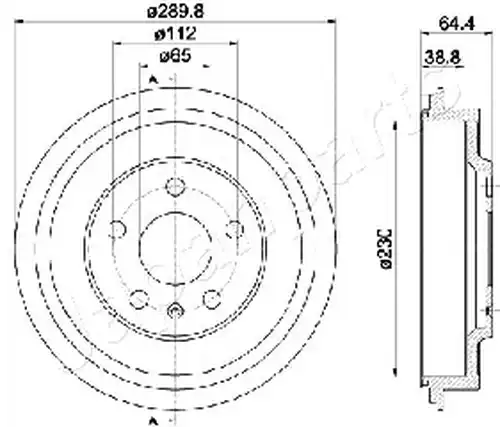 спирачен барабан JAPANPARTS TA-0911