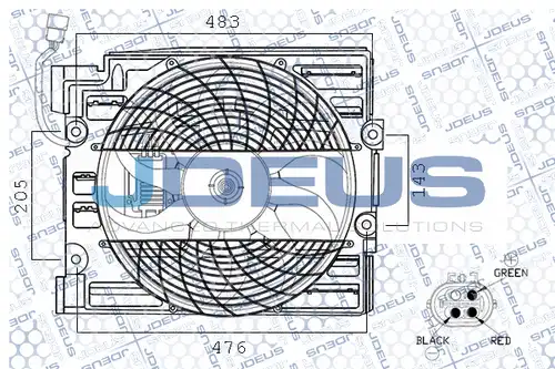 вентилатор, конденсатор на климатизатора JDEUS EV0050531