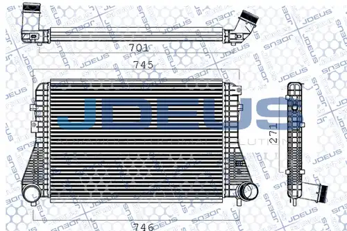 интеркулер (охладител за въздуха на турбината) JDEUS M-830073A