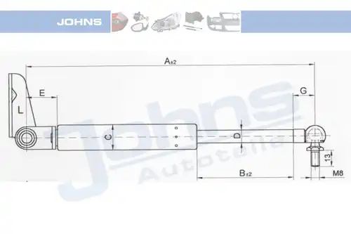 газов амортисьор, багажно/товарно пространство JOHNS 45 15 95-91