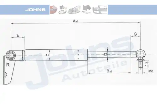 газов амортисьор, багажно/товарно пространство JOHNS 45 15 95-92