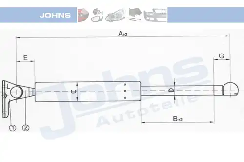 газов амортисьор, багажно/товарно пространство JOHNS 45 15 95-95