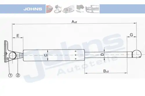 газов амортисьор, багажно/товарно пространство JOHNS 45 15 95-96