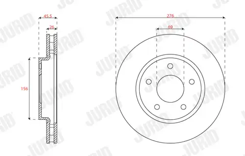 спирачен диск JURID 562784JC