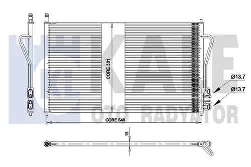 кондензатор, климатизация KALE OTO RADYATÖR 378500