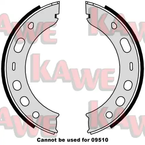 комплект спирачна челюст, ръчна спирачка KAWE 09000