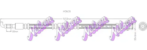 спирачен маркуч KAWE H3631