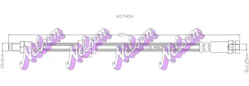 спирачен маркуч KAWE H3741