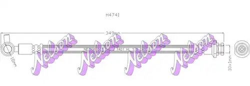 спирачен маркуч KAWE H4741