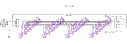 спирачен маркуч KAWE H4796