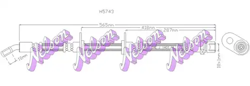 спирачен маркуч KAWE H5743