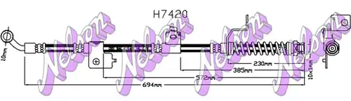 спирачен маркуч KAWE H7420