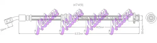 спирачен маркуч KAWE H7491