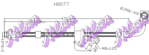 спирачен маркуч KAWE H8077