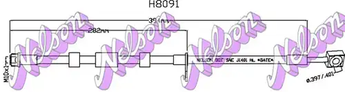 спирачен маркуч KAWE H8091