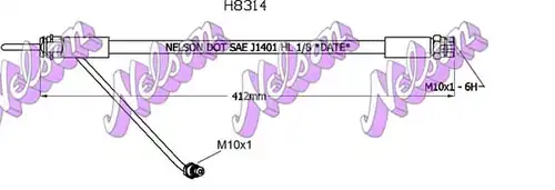 спирачен маркуч KAWE H8314