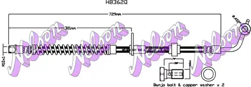 спирачен маркуч KAWE H8362Q