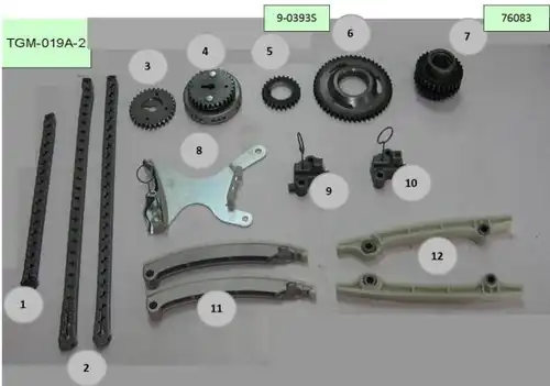 комплект ангренажна верига KM KM-TGM-019A-2