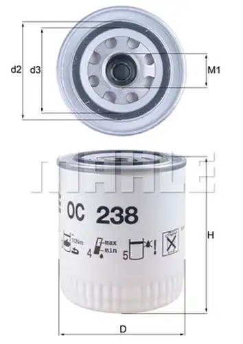 маслен филтър KNECHT OC 238