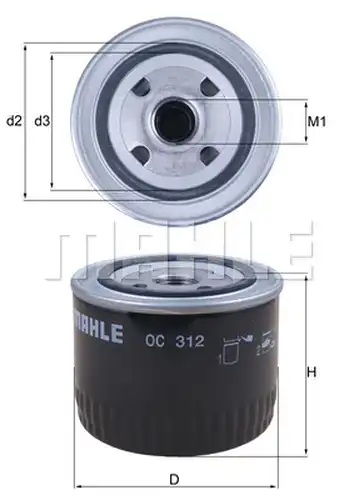 маслен филтър KNECHT OC 312