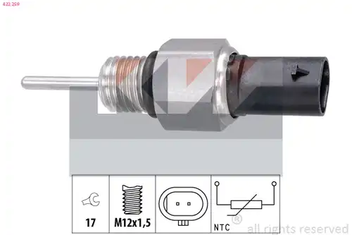 датчик, температура на изгорелите газове KW 422 259