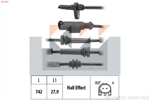 датчик, обороти на колелото KW 460 253