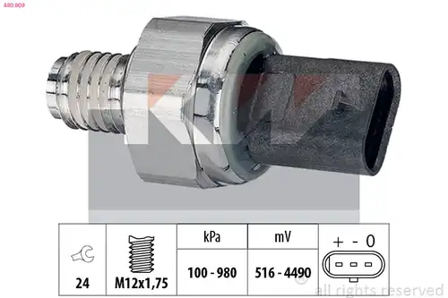 датчик, налягане на маслото KW 480 009