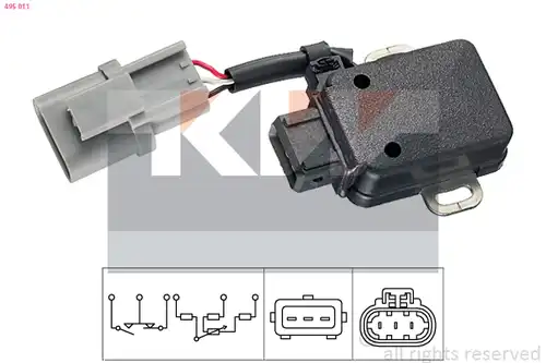 датчик, положение на дроселовата клапа KW 495 011