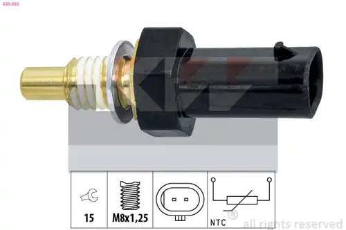 датчик, температура на охладителната течност KW 530 403
