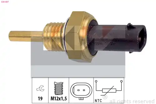 датчик, температура на охладителната течност KW 530 407